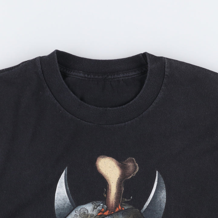 Metallica Skull Pattern Band T-shirt Band Tee Men's M size unclear black type Vintage Second Hand