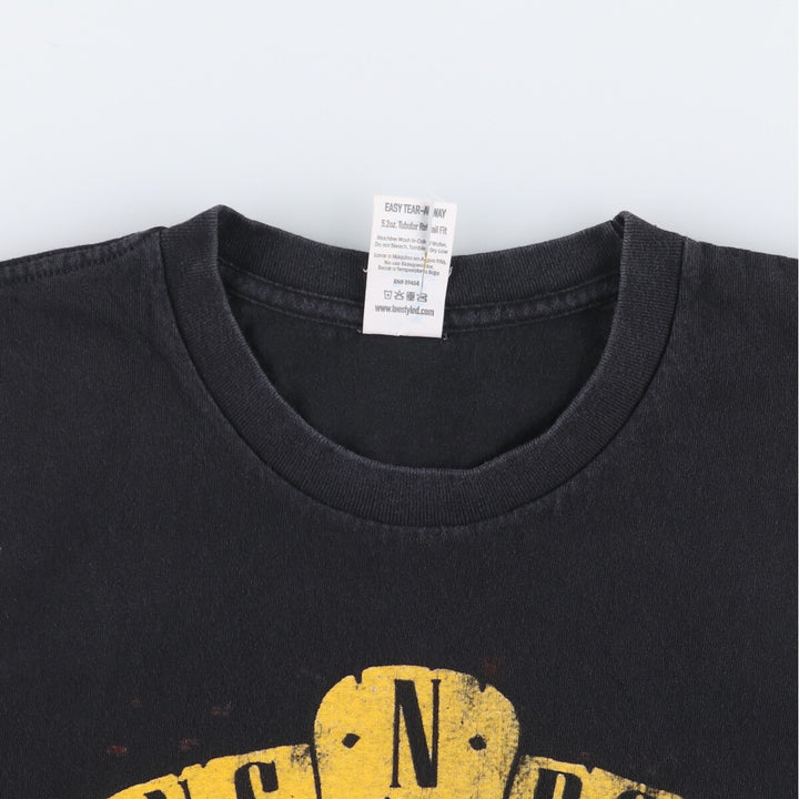 Teestyled GUNS N' ROSES Skull Pattern Band T-shirt, Men's XL size cotton black type Vintage Second Hand