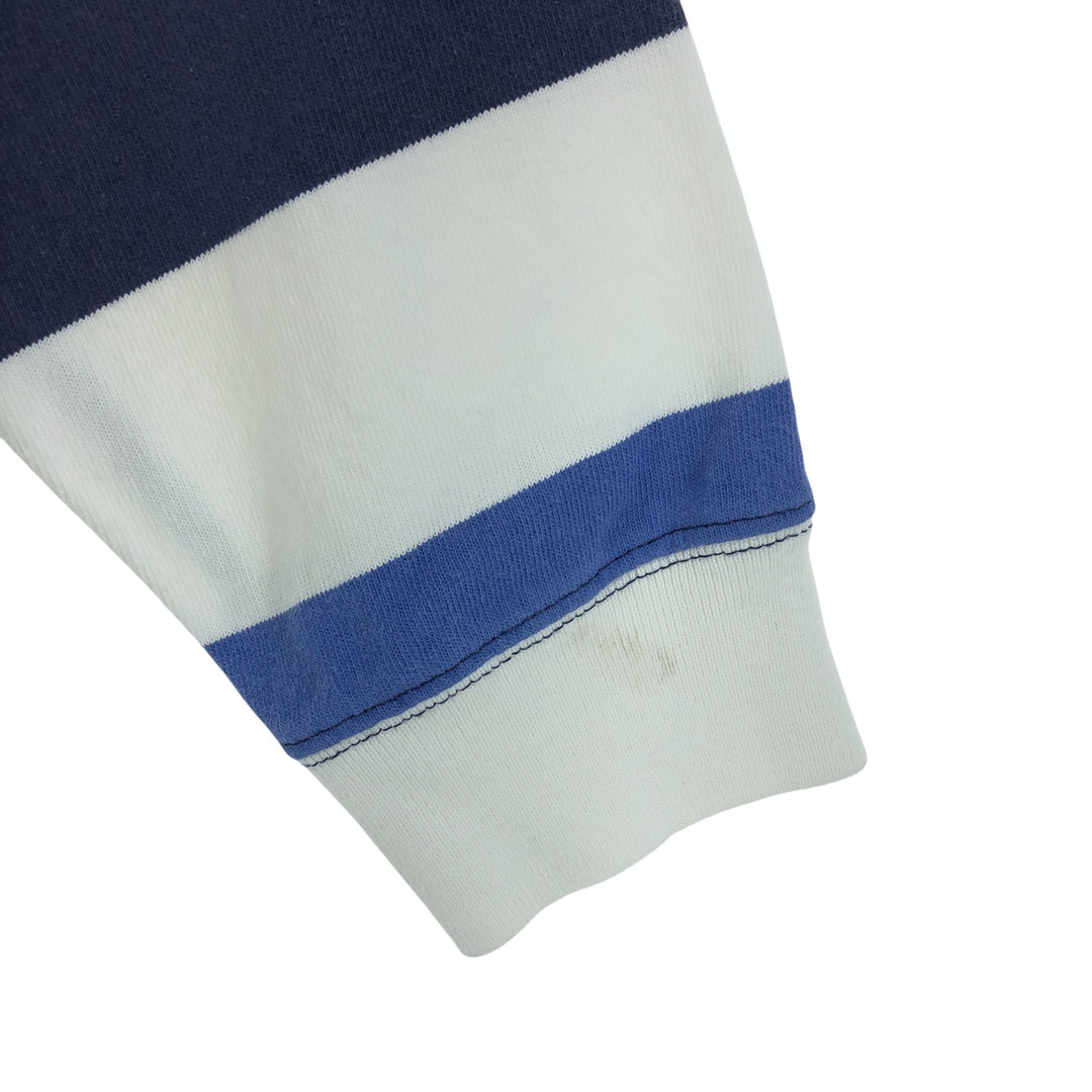 Ralph Lauren POLO by Ralph Lauren CUSTOM FIT Border Pattern Long Sleeve Rugby Shirt Men's L size cotton white type Vintage Second Hand