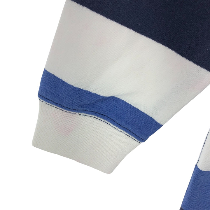 Ralph Lauren POLO by Ralph Lauren CUSTOM FIT Border Pattern Long Sleeve Rugby Shirt Men's L size cotton white type Vintage Second Hand