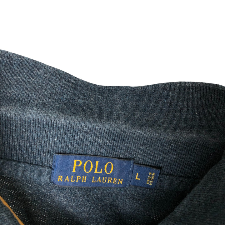 Ralph Lauren POLO RALPH LAUREN short sleeve polo shirt men's size L cotton Navy blue Vintage Second Hand