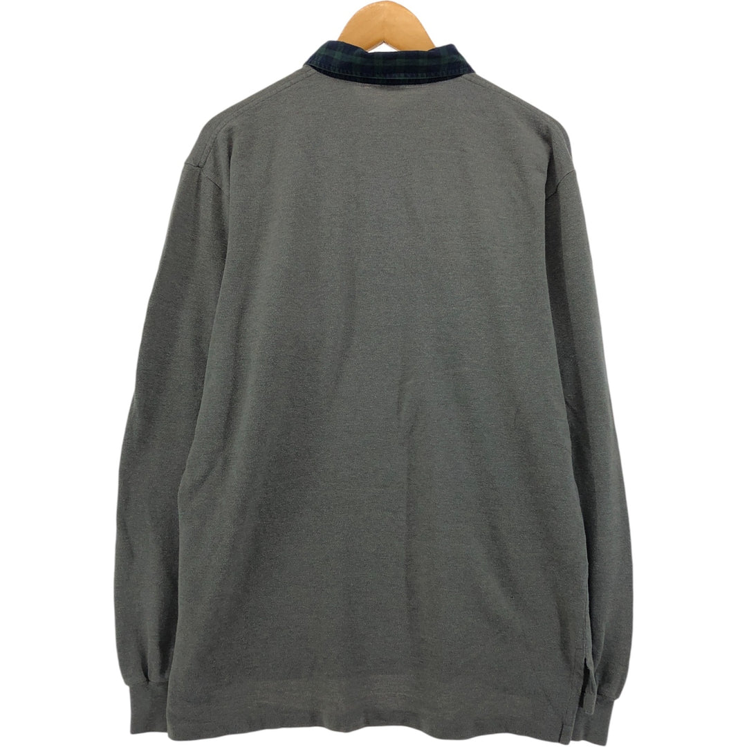 Ralph Lauren POLO by Ralph Lauren Long Sleeve Polo Shirt Men's L Size Long Sleeve cotton Khaki type brown Vintage Second Hand