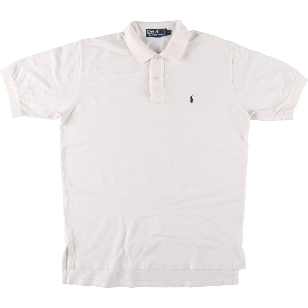 Ralph Lauren POLO by Ralph Lauren short sleeve polo shirt, men's size L cotton white type Vintage Second Hand