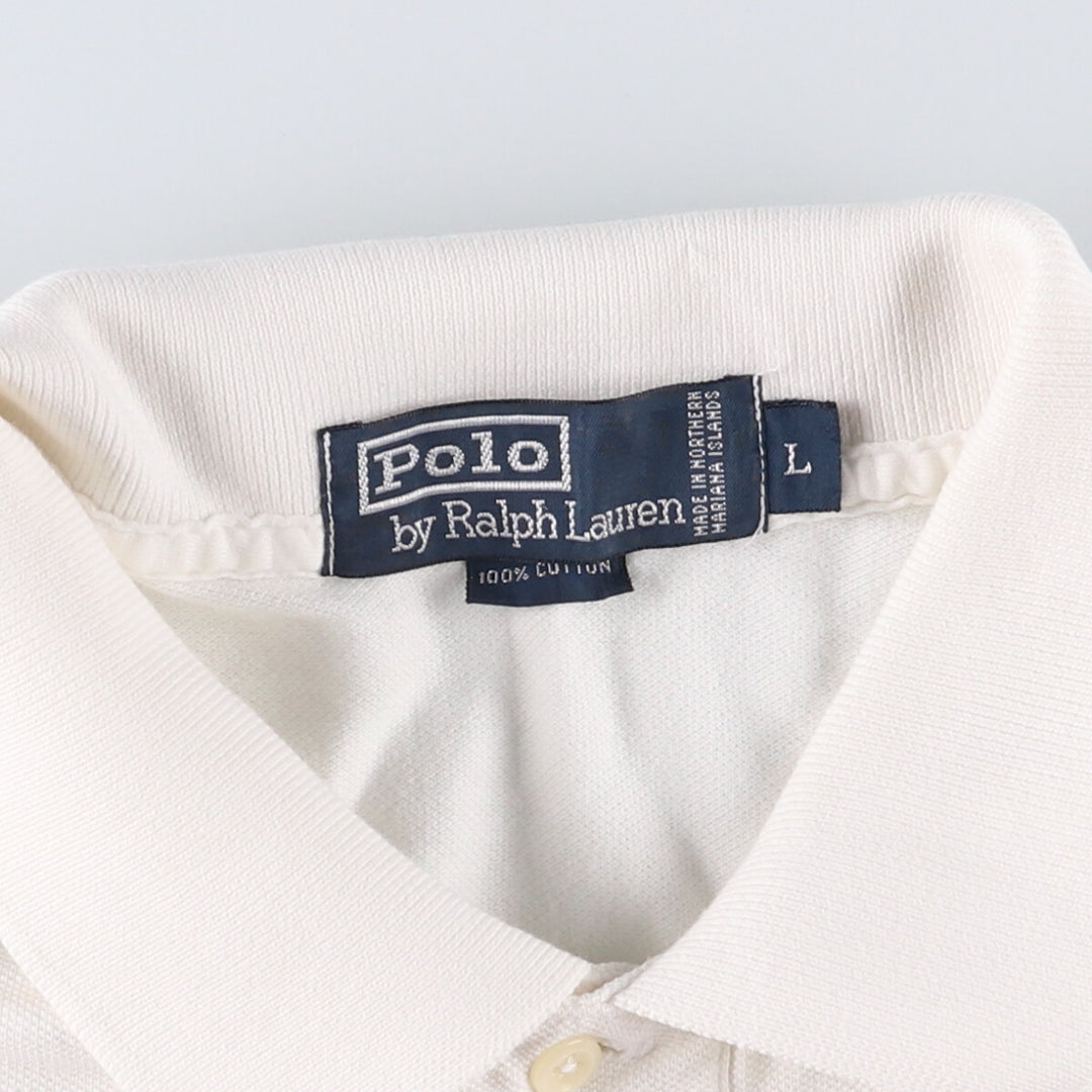 Ralph Lauren POLO by Ralph Lauren short sleeve polo shirt, men's size L cotton white type Vintage Second Hand
