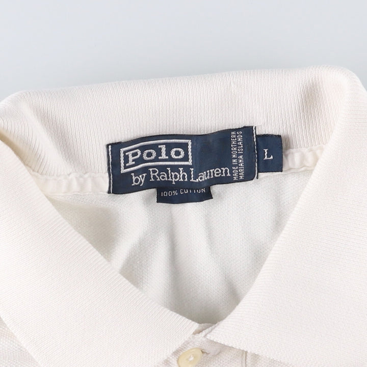 Ralph Lauren POLO by Ralph Lauren short sleeve polo shirt, men's size L cotton white type Vintage Second Hand