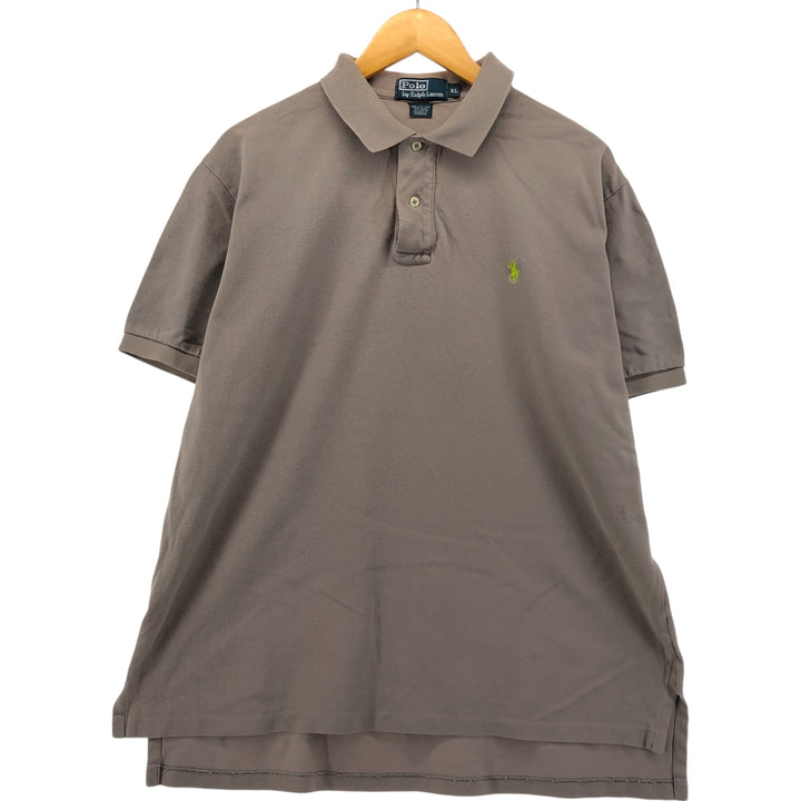 Ralph Lauren POLO by Ralph Lauren short sleeve polo shirt, men's XL size cotton gray type Vintage Second Hand
