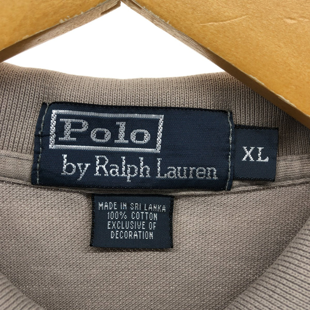 Ralph Lauren POLO by Ralph Lauren short sleeve polo shirt, men's XL size cotton gray type Vintage Second Hand