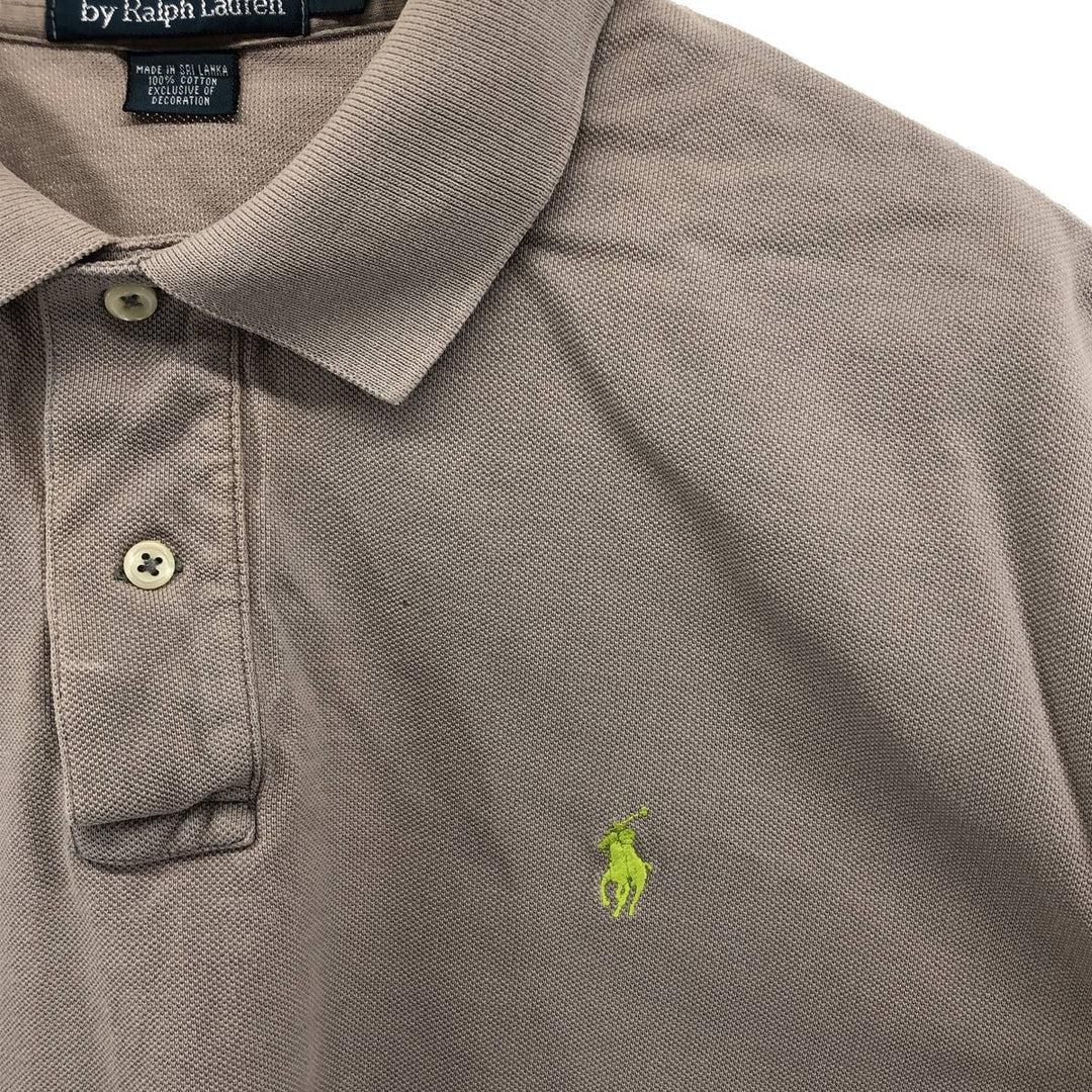 Ralph Lauren POLO by Ralph Lauren short sleeve polo shirt, men's XL size cotton gray type Vintage Second Hand