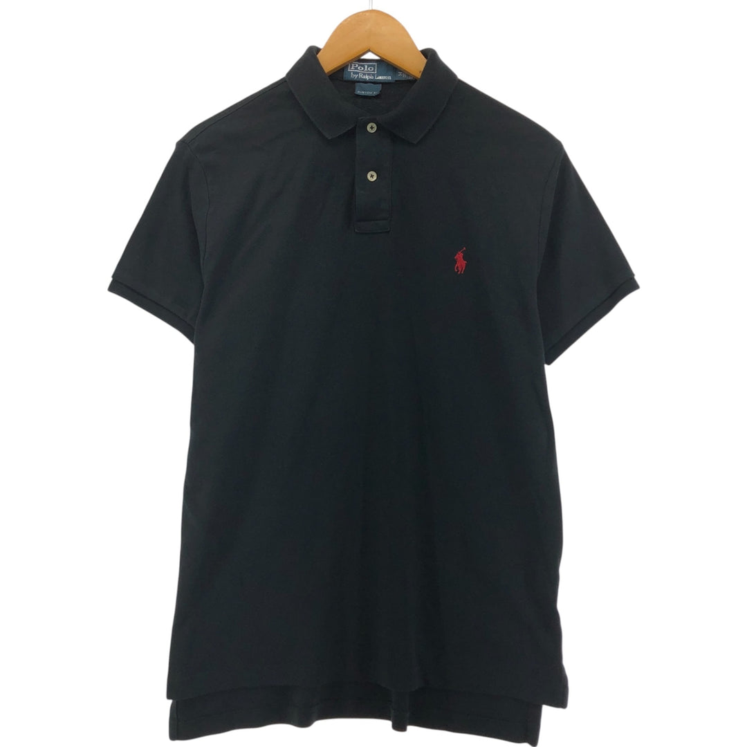 Ralph Lauren POLO by Ralph Lauren short sleeve polo shirt, men's size M cotton black type Vintage Second Hand