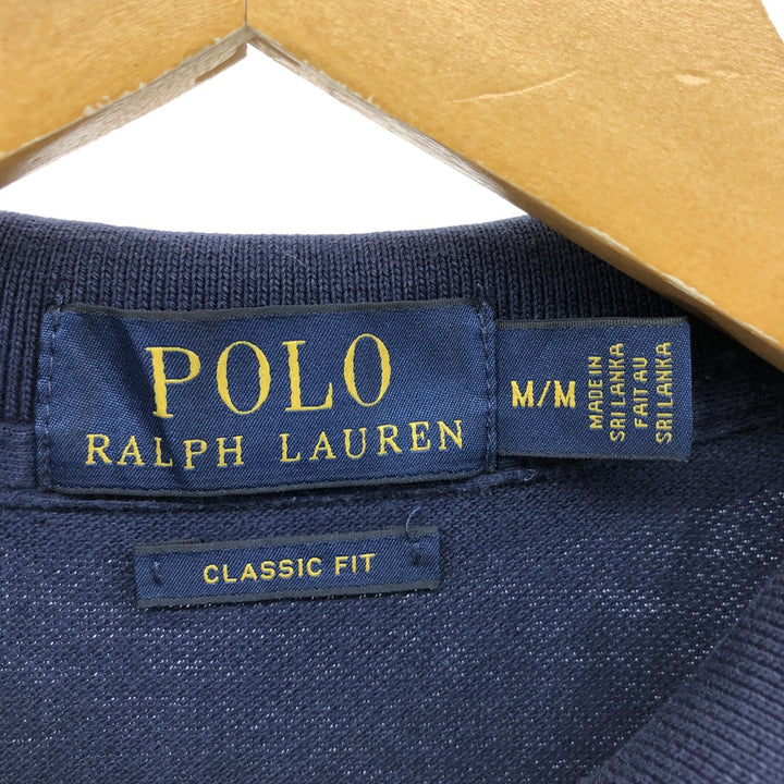 Ralph Lauren POLO RALPH LAUREN CUSTOM FIT short sleeve polo shirt men's M equivalent cotton navy blue type Vintage Second Hand