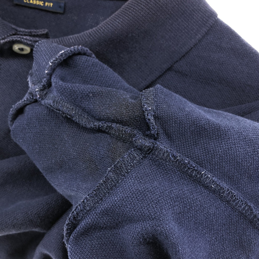 Ralph Lauren POLO RALPH LAUREN CUSTOM FIT short sleeve polo shirt men's M equivalent cotton navy blue type Vintage Second Hand