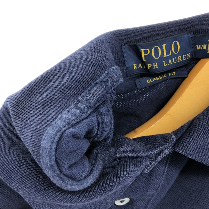 Ralph Lauren POLO RALPH LAUREN CUSTOM FIT short sleeve polo shirt men's M equivalent cotton navy blue type Vintage Second Hand