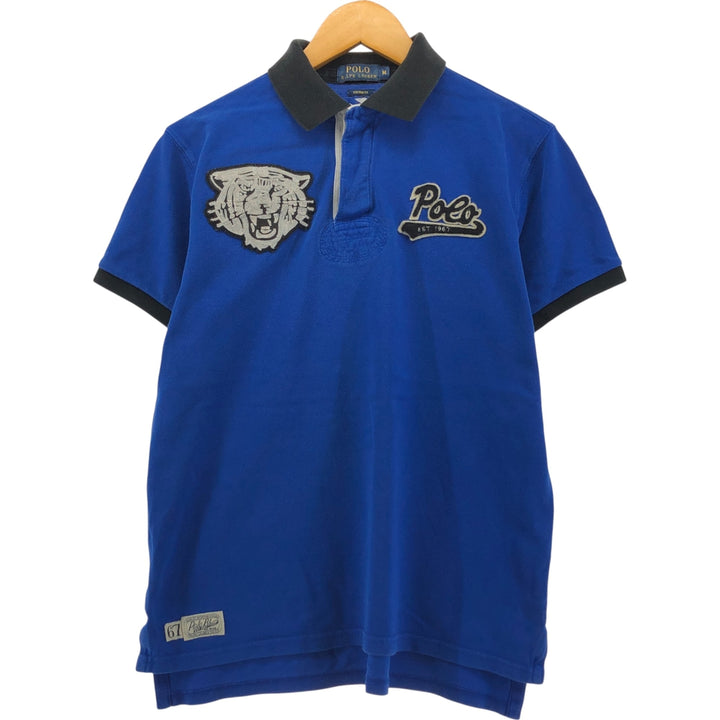 Ralph Lauren POLO RALPH LAUREN CUSTOM FIT short sleeve polo shirt men's M equivalent cotton blue type Vintage Second Hand