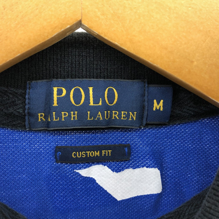 Ralph Lauren POLO RALPH LAUREN CUSTOM FIT short sleeve polo shirt men's M equivalent cotton blue type Vintage Second Hand