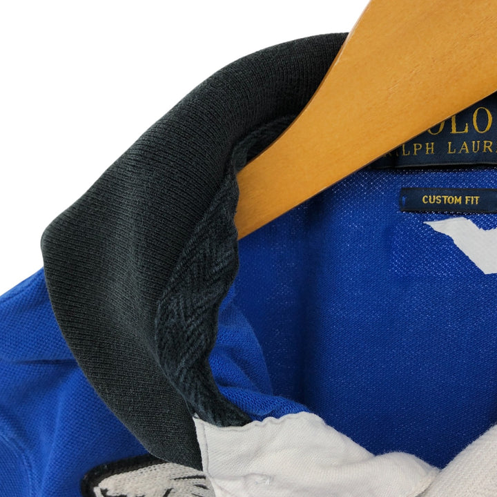 Ralph Lauren POLO RALPH LAUREN CUSTOM FIT short sleeve polo shirt men's M equivalent cotton blue type Vintage Second Hand