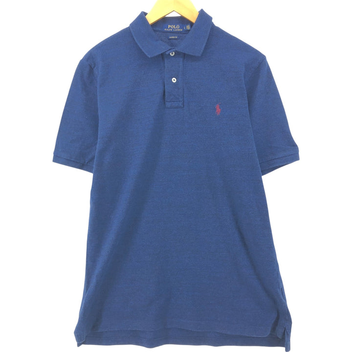 00'S Ralph Lauren POLO RALPH LAUREN CLASSIC FIT short sleeve polo shirt men's size L cotton Navy blue Vintage Second Hand