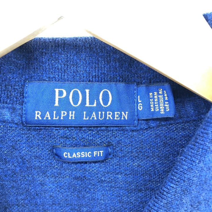 00'S Ralph Lauren POLO RALPH LAUREN CLASSIC FIT short sleeve polo shirt men's size L cotton Navy blue Vintage Second Hand