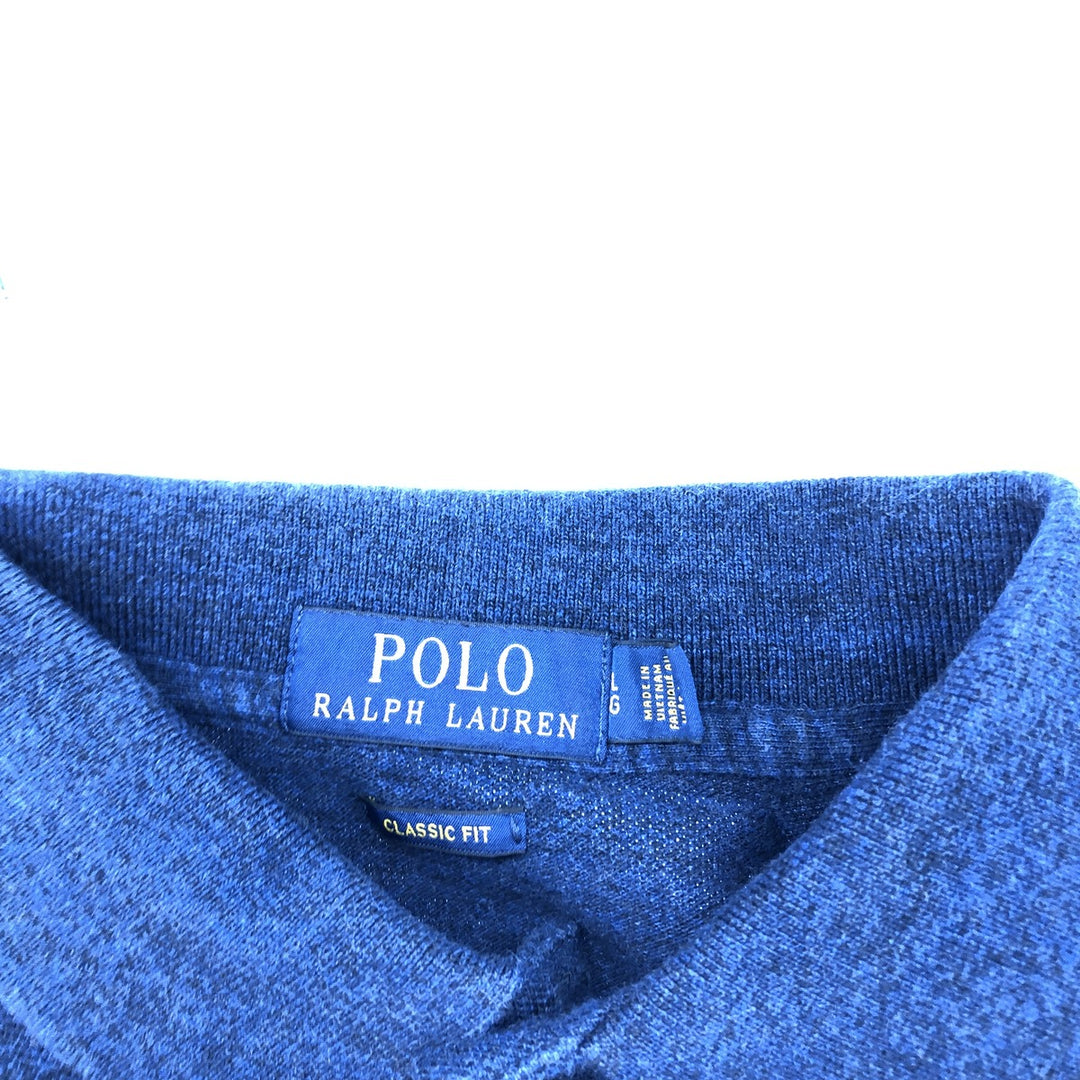 00'S Ralph Lauren POLO RALPH LAUREN CLASSIC FIT short sleeve polo shirt men's size L cotton Navy blue Vintage Second Hand