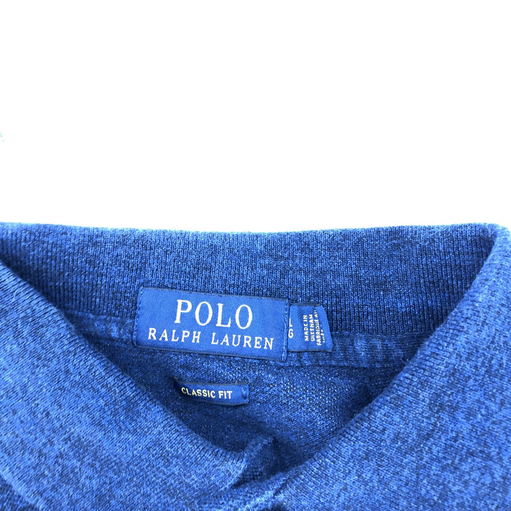 00'S Ralph Lauren POLO RALPH LAUREN CLASSIC FIT short sleeve polo shirt men's size L cotton Navy blue Vintage Second Hand