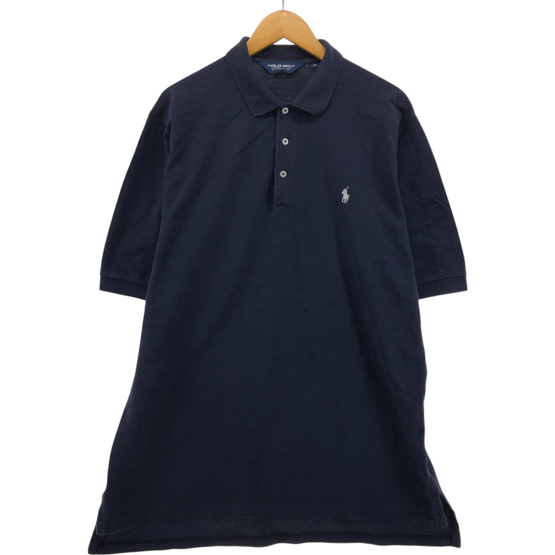 Ralph Lauren POLO GOLF Short Sleeve Polo Shirt Men's XL cotton Navy blue Vintage Second Hand