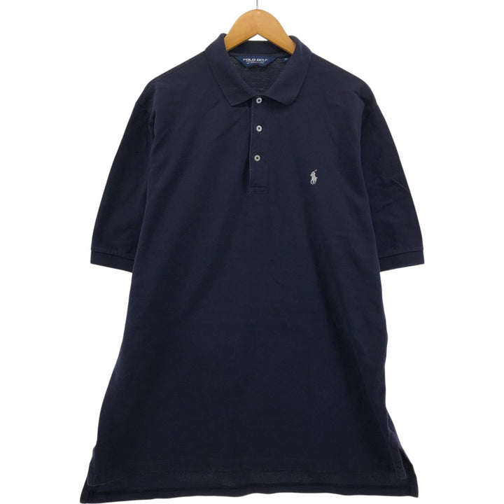 Ralph Lauren POLO GOLF Short Sleeve Polo Shirt Men's XL cotton Navy blue Vintage Second Hand