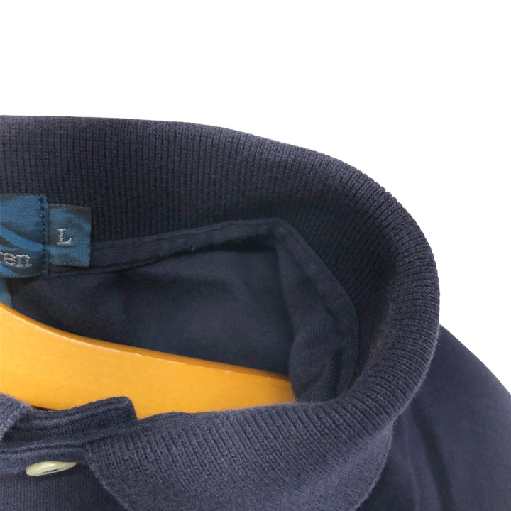 Ralph Lauren POLO by Ralph Lauren long sleeve polo shirt, men's size L cotton Indigo Vintage Second Hand