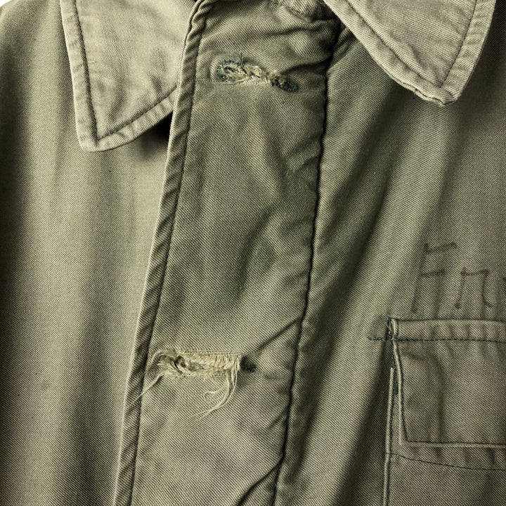 Vintage US Navy Military Deck Jacket, Made in USA, Men's Size Medium unclear Khaki type Vintage Second Hand