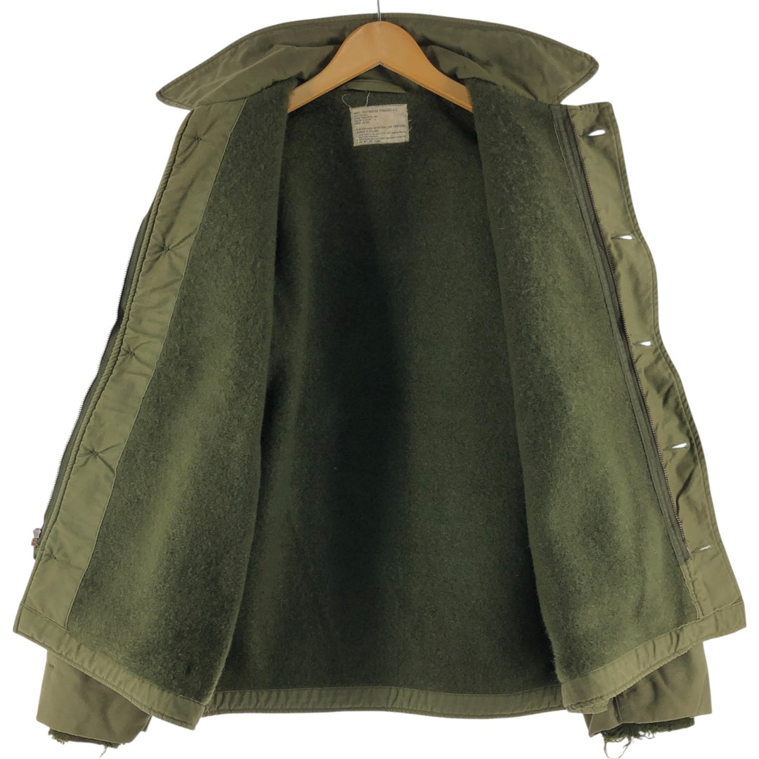 Authentic 1970'S US Navy Cold Weather Permeable A-2 Deck Jacket, Men's Size L, Vintage unclear Khaki type Vintage Second Hand