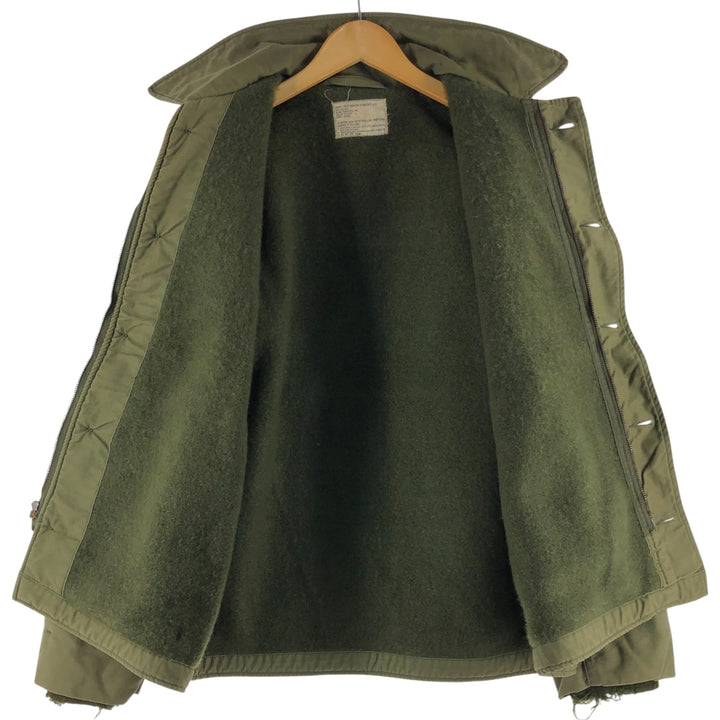 Authentic 1970'S US Navy Cold Weather Permeable A-2 Deck Jacket, Men's Size L, Vintage unclear Khaki type Vintage Second Hand