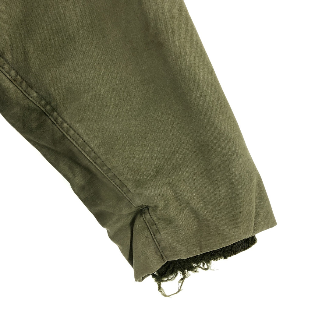 Authentic 1970'S US Navy Cold Weather Permeable A-2 Deck Jacket, Men's Size L, Vintage unclear Khaki type Vintage Second Hand