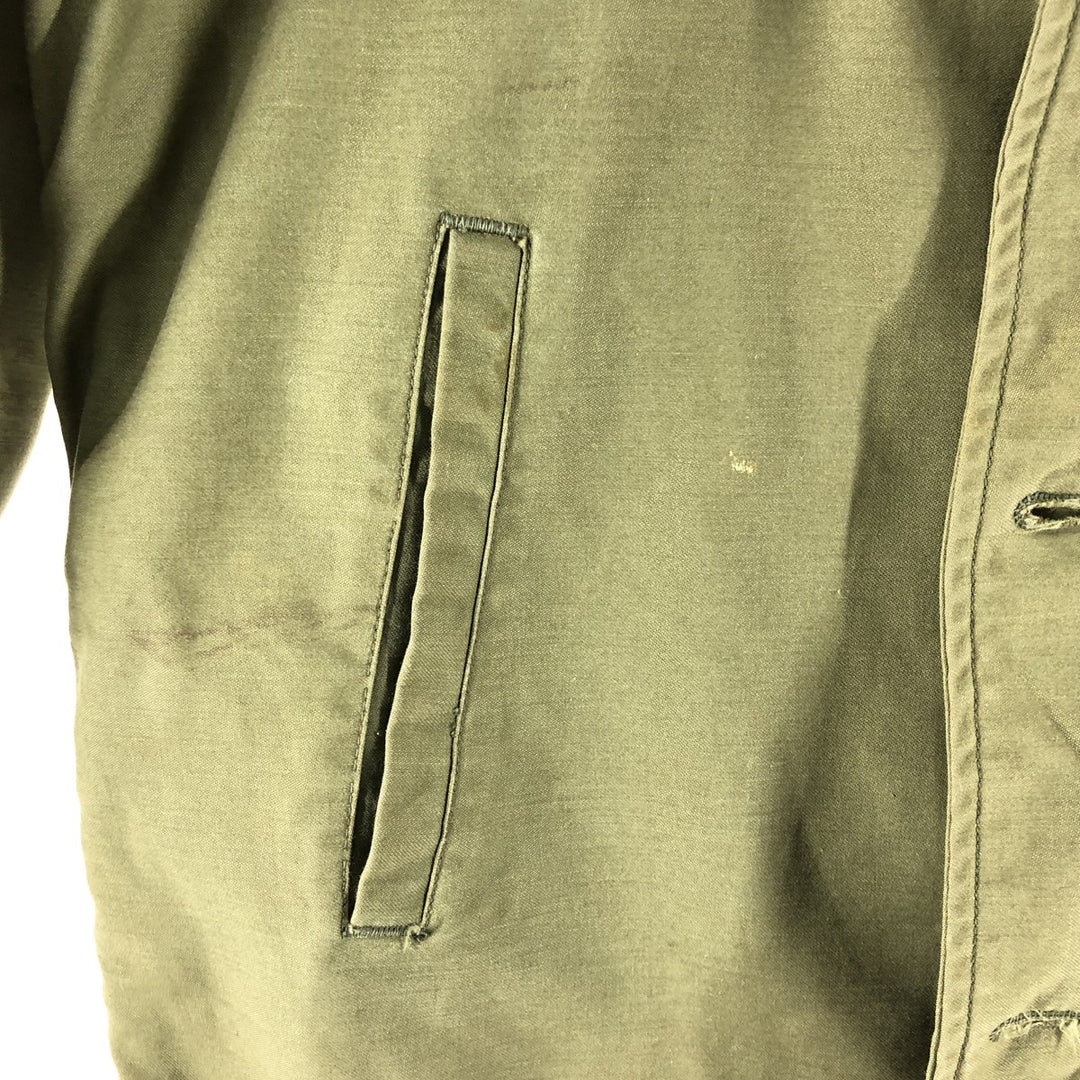 Authentic 1970'S US Navy Cold Weather Permeable A-2 Deck Jacket, Men's Size L, Vintage unclear Khaki type Vintage Second Hand