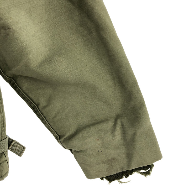 Authentic 1970'S US Navy Cold Weather Permeable A-2 Deck Jacket, Men's Size L, Vintage unclear Khaki type Vintage Second Hand