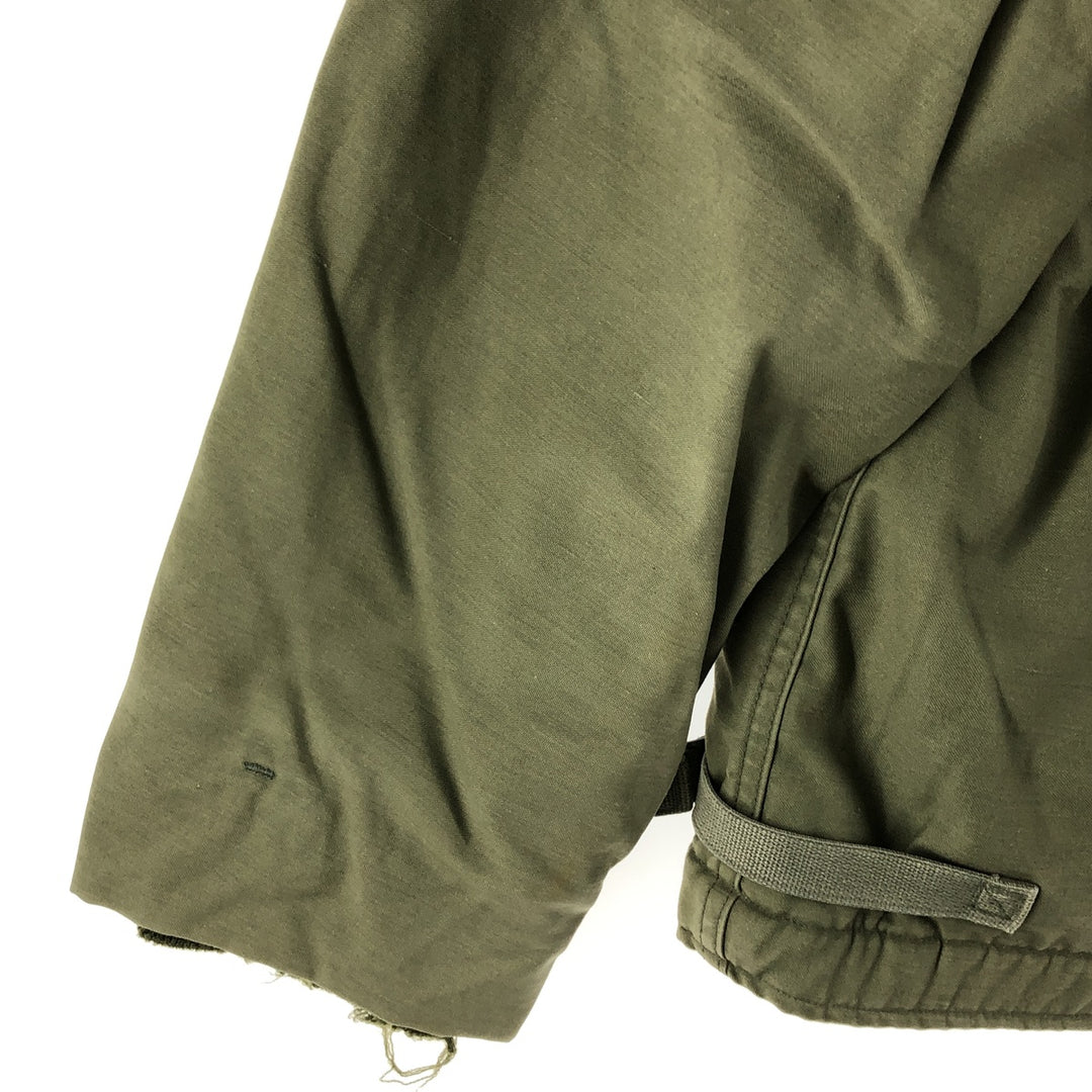 Authentic 1970'S US Navy Cold Weather Permeable A-2 Deck Jacket, Men's Size L, Vintage unclear Khaki type Vintage Second Hand