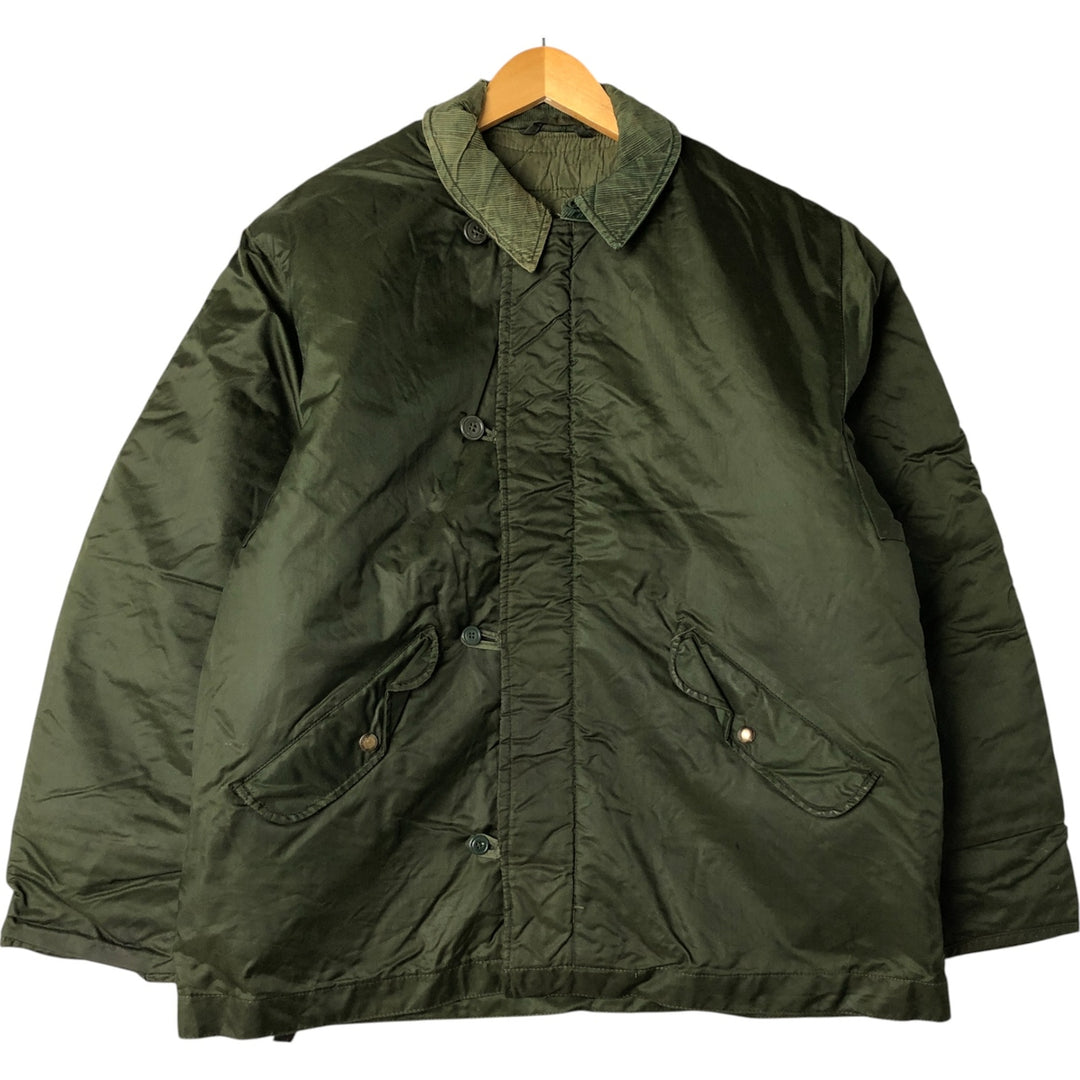 Back stenciled military deck jacket, men's size XL unclear Khaki type Vintage Second Hand