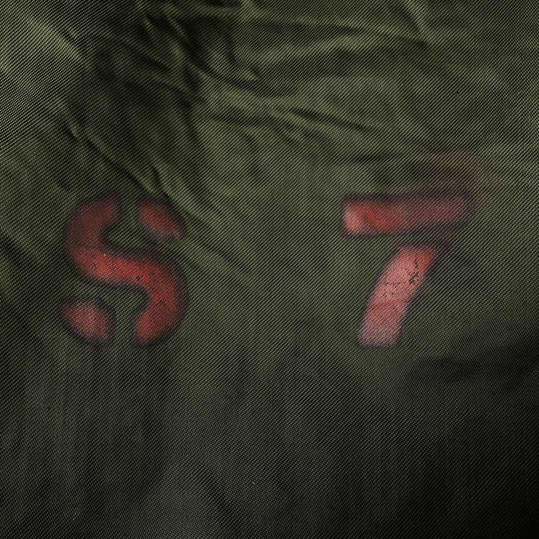 Back stenciled military deck jacket, men's size XL unclear Khaki type Vintage Second Hand