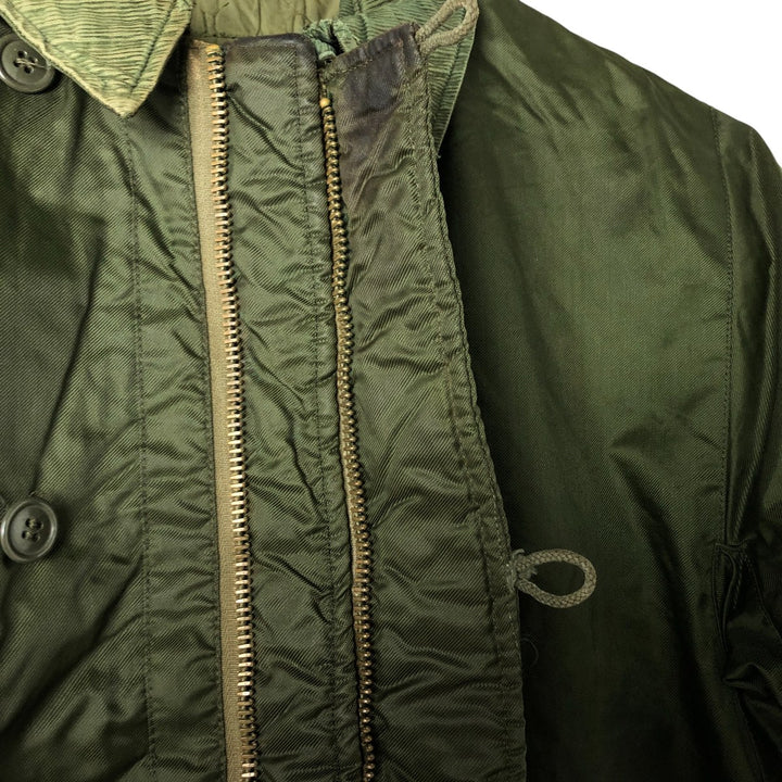 Back stenciled military deck jacket, men's size XL unclear Khaki type Vintage Second Hand