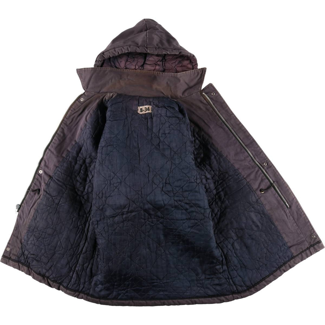 Vintage B-34 Hooded Military Flight Jacket, Men's Size L unclear Charcoal Vintage Second Hand