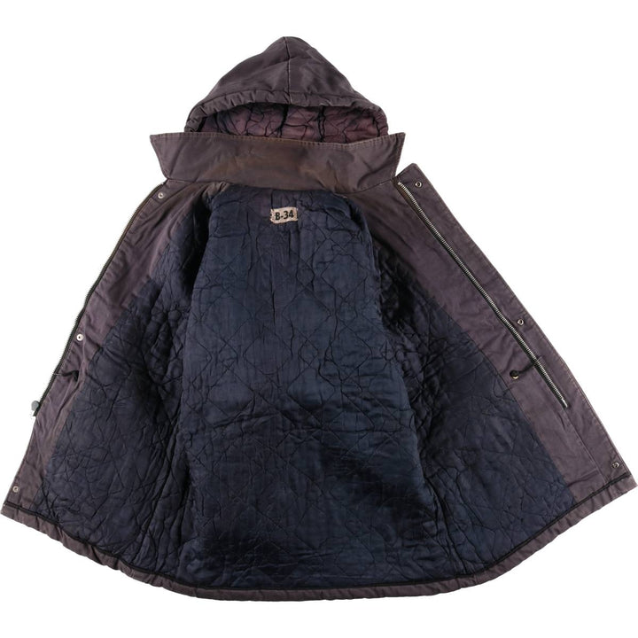 Vintage B-34 Hooded Military Flight Jacket, Men's Size L unclear Charcoal Vintage Second Hand