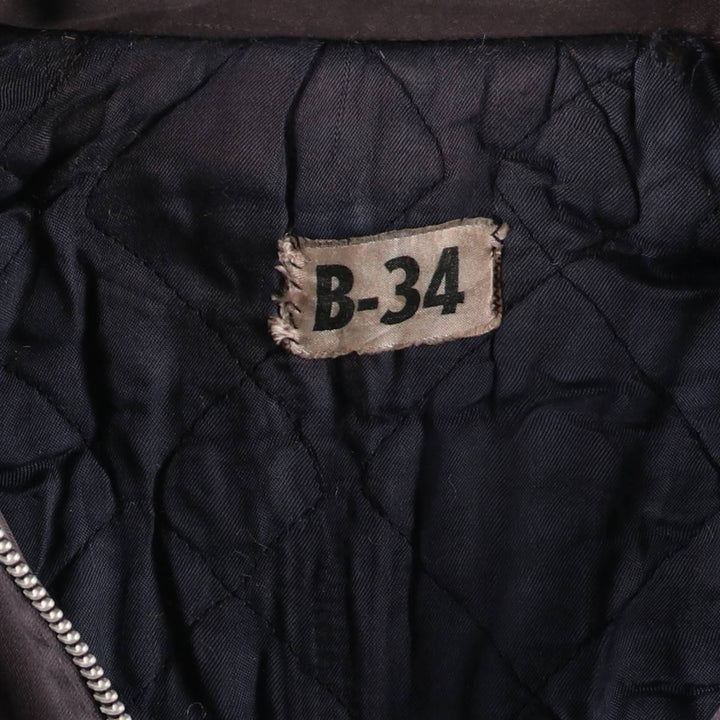 Vintage B-34 Hooded Military Flight Jacket, Men's Size L unclear Charcoal Vintage Second Hand