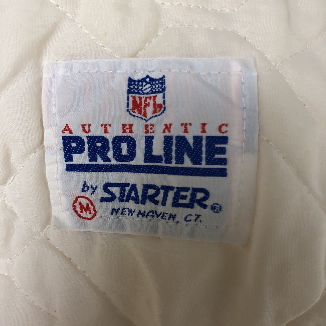 San Francisco 49ers Starter Padded Nylon Varsity Jacket, Men's Size Medium Nylon ivory Vintage Second Hand