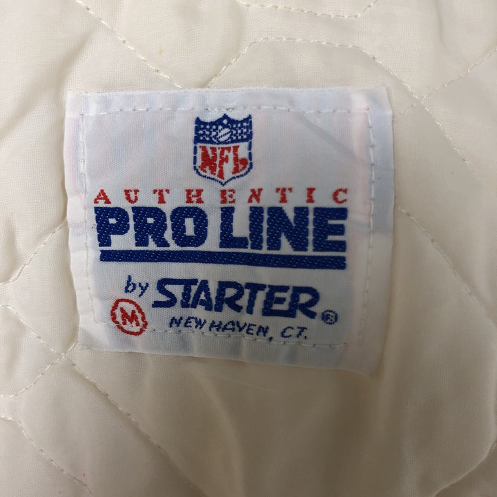 San Francisco 49ers Starter Padded Nylon Varsity Jacket, Men's Size Medium Nylon ivory Vintage Second Hand