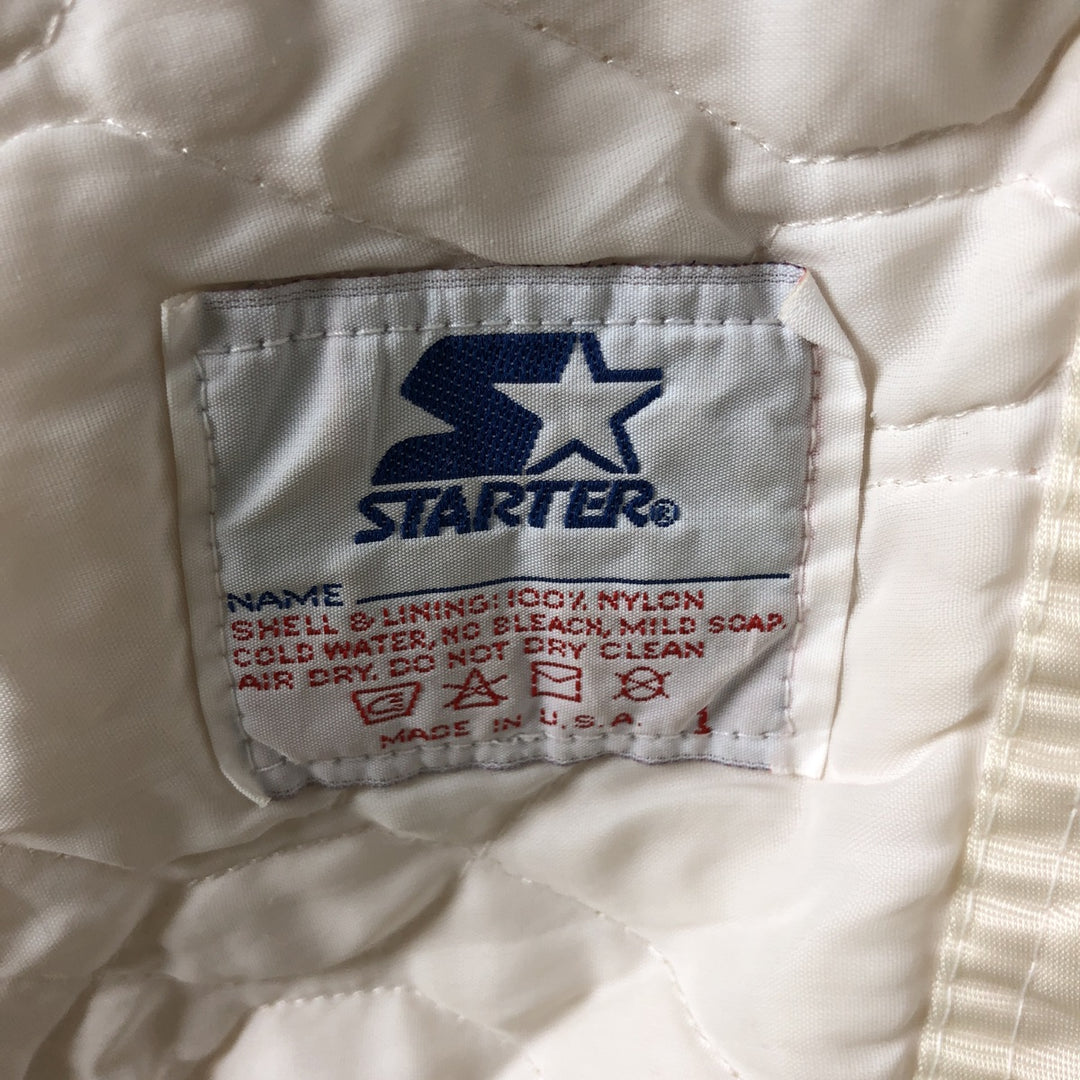 San Francisco 49ers Starter Padded Nylon Varsity Jacket, Men's Size Medium Nylon ivory Vintage Second Hand