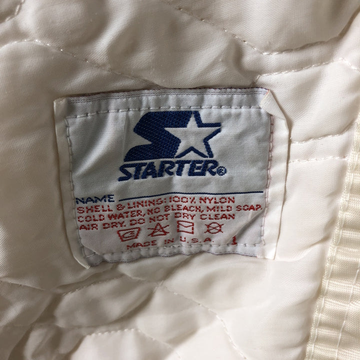 San Francisco 49ers Starter Padded Nylon Varsity Jacket, Men's Size Medium Nylon ivory Vintage Second Hand