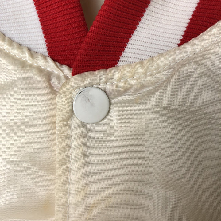 San Francisco 49ers Starter Padded Nylon Varsity Jacket, Men's Size Medium Nylon ivory Vintage Second Hand