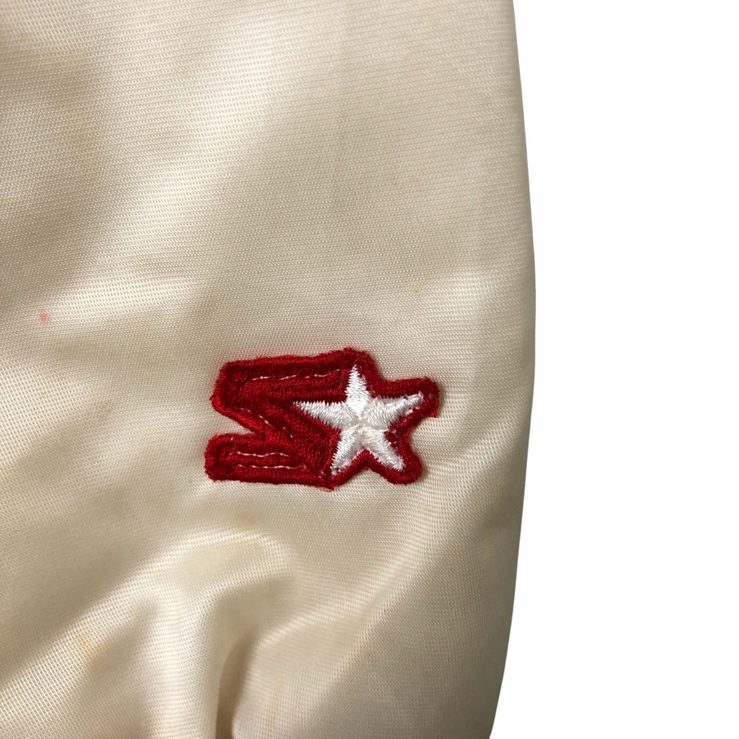 San Francisco 49ers Starter Padded Nylon Varsity Jacket, Men's Size Medium Nylon ivory Vintage Second Hand