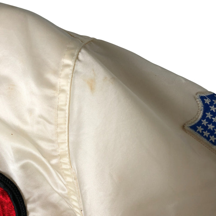 San Francisco 49ers Starter Padded Nylon Varsity Jacket, Men's Size Medium Nylon ivory Vintage Second Hand