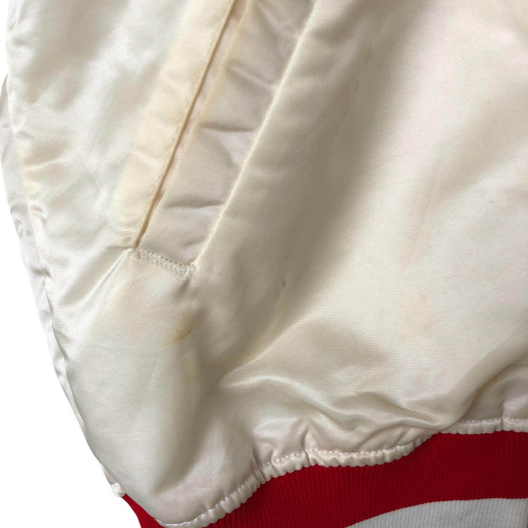 San Francisco 49ers Starter Padded Nylon Varsity Jacket, Men's Size Medium Nylon ivory Vintage Second Hand
