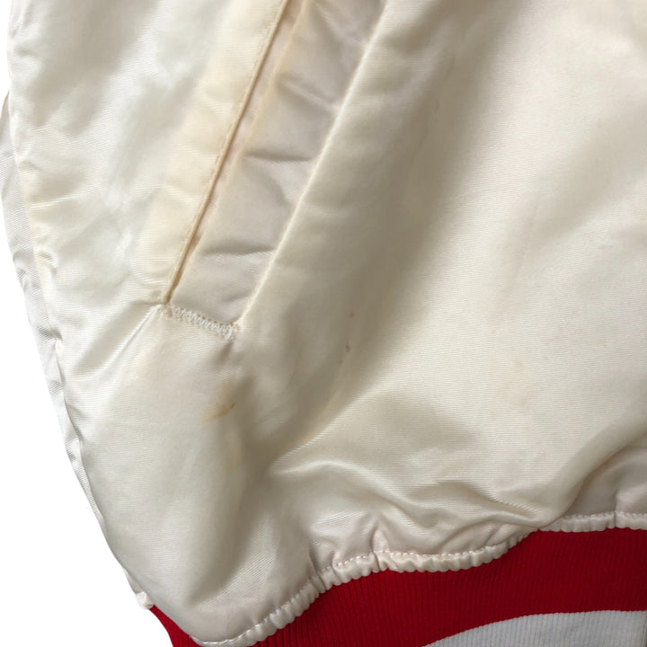 San Francisco 49ers Starter Padded Nylon Varsity Jacket, Men's Size Medium Nylon ivory Vintage Second Hand