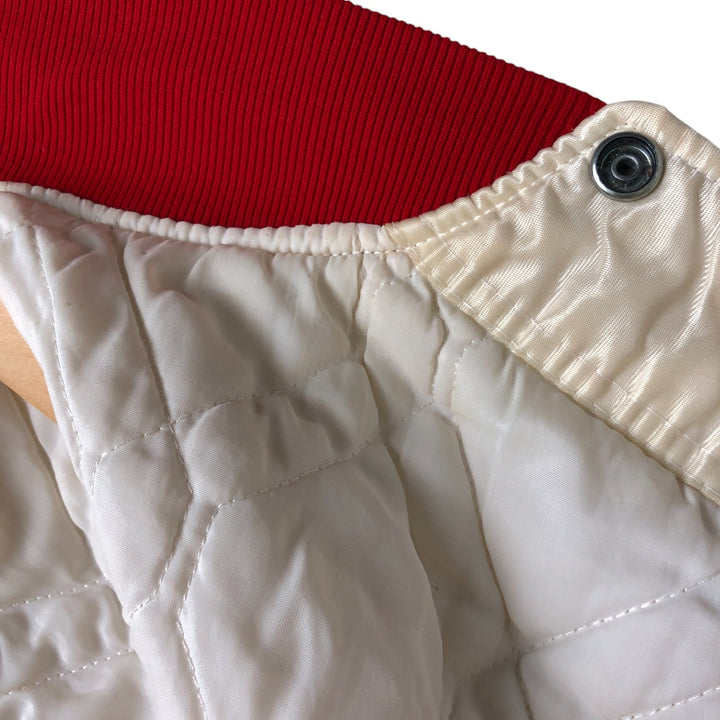 San Francisco 49ers Starter Padded Nylon Varsity Jacket, Men's Size Medium Nylon ivory Vintage Second Hand