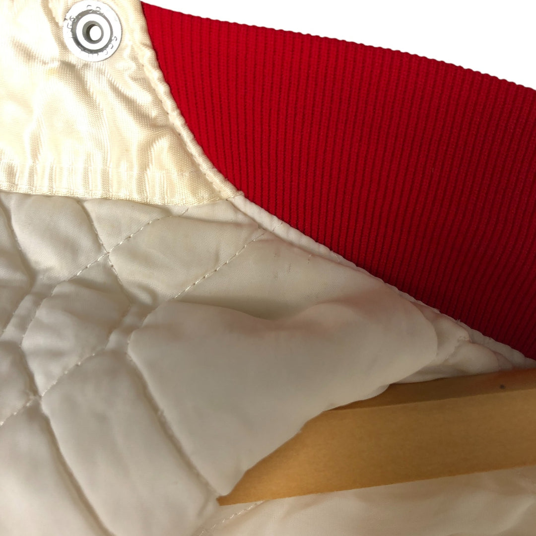 San Francisco 49ers Starter Padded Nylon Varsity Jacket, Men's Size Medium Nylon ivory Vintage Second Hand